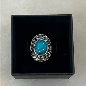 Silver and Turquoise Statement Ring